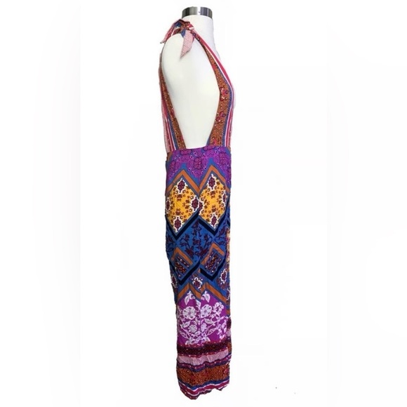 Free People Maritzah One-Piece Jumpsuit 🌺 Boho Patchwork Print | Size 4 | NWOT - Picture 9 of 9